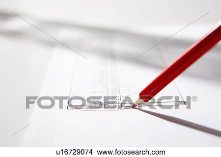 Picture - Financial figures marked by red pencil. Fotosearch