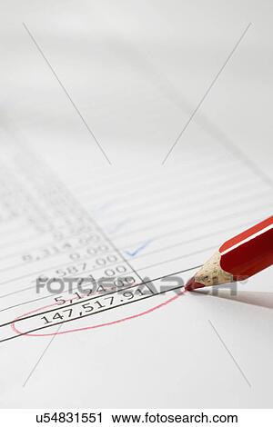 Financial figures marked by red pencil View Large Photo Image Stock Image - Financial figures marked by red pencil. Fotosearch