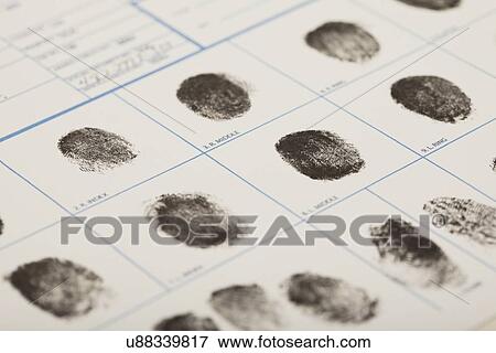 Fingerprints in police records View Large Photo Image Stock Photo - Fingerprints in police records. Fotosearch