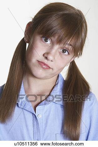 Girl making a face, portrait View Large Photo Image Stock Photograph - Girl making a face, portrait. Fotosearch