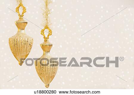 Golden Christmas baubles View Large Photo Image Stock Image - Golden Christmas baubles. Fotosearch