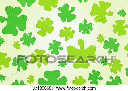Stock Image - Green shamrock pattern. Fotosearch