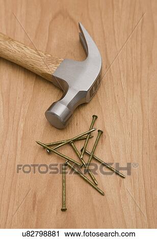 Stock Image - Hammer and nails. Fotosearch