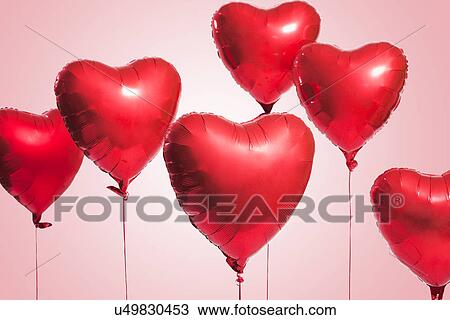 Stock Image - Heart-shaped balloons. Fotosearch