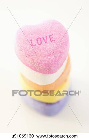 Stock Image - Heart shaped candies. Fotosearch