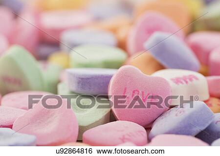 Heart shaped candies View Large Photo Image Stock Photograph - Heart shaped candies. Fotosearch