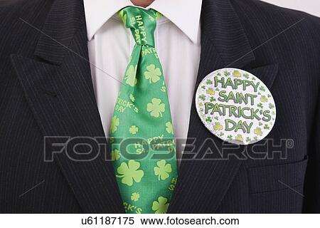 Man dressed for St. Patrick's Day, mid section View Large Photo Image Stock Photography - Man dressed for St. Patrick's Day, mid section. Fotosearch