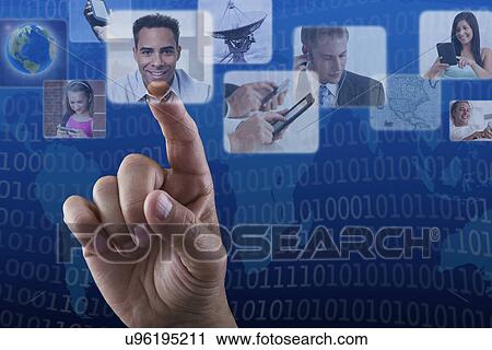 Man's hand using highest touch screen View Large Photo Image Stock Image - Man's hand using highest touch screen. Fotosearch