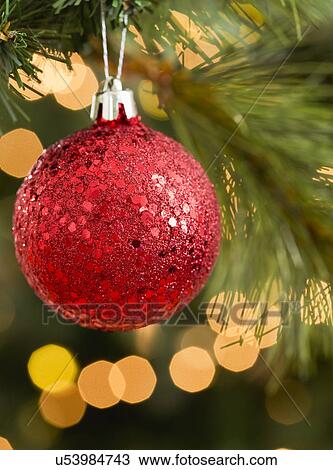 Stock Image - Merry Christmas decorative and lightning. Fotosearch