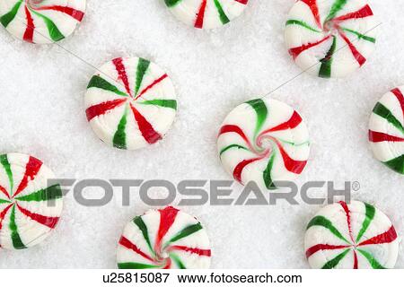 Stock Photo - Mint candies on white background. Fotosearch