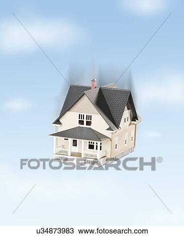 Model house falling down View Large Photo Image Stock Image - Model house falling down. Fotosearch
