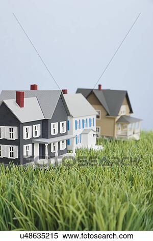 Model houses on fake grass View Large Photo Image Stock Photography - Model houses on fake grass. Fotosearch