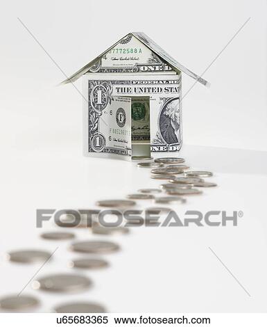 Stock Photography - Money path leading to banknote house. Fotosearch