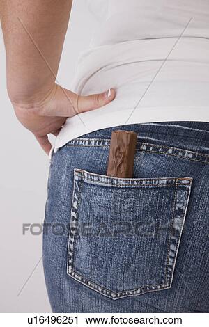 Overweight woman with chocolate bar in back jeans pocket, mid section, rear view View Large Photo Image Stock Image - Overweight woman with chocolate bar in back jeans pocket, mid section, rear view. Fotosearch