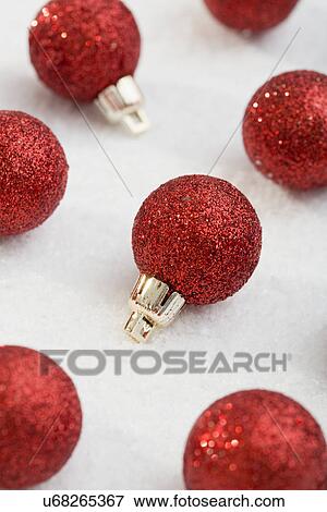 Red Christmas ornaments on white background View Large Photo Image Stock Photo - Red Christmas ornaments on white background. Fotosearch