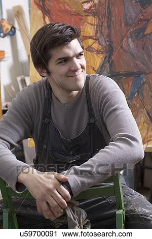 Russia, Voronezh, portrait of painter in studio View Large Photo Image Stock Image - Russia, Voronezh, portrait of painter in studio. Fotosearch