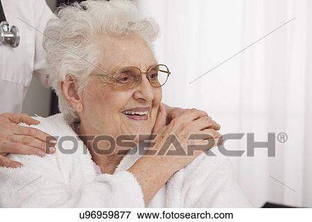Senior woman smiling View Large Photo Image Stock Photo - Senior woman smiling. Fotosearch