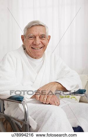 Smiling senior man on wheelchair View Large Photo Image Stock Photograph - Smiling senior man on wheelchair. Fotosearch
