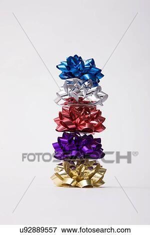 Stock Photo - Stack of Christmas bows. Fotosearch
