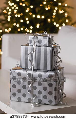 Stack of Christmas presents View Large Photo Image Picture - Stack of Christmas presents. Fotosearch