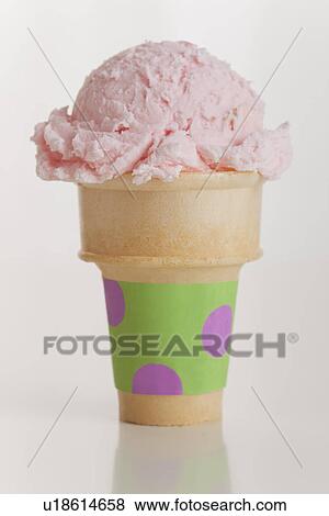 Stock Photo - Strawberry ice cream. Fotosearch