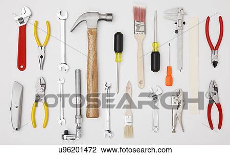 Stock Image - Studio shot of hand tools. Fotosearch