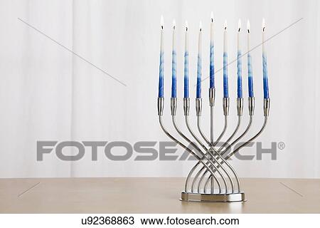 Stock Image - Studio shot of menorah. Fotosearch