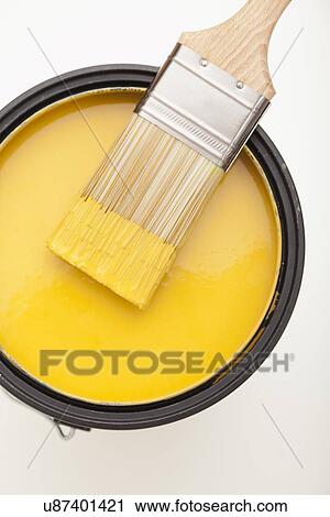 Studio shot of paint brush and paint can View Large Photo Image Stock Image - Studio shot of paint brush and paint can. Fotosearch