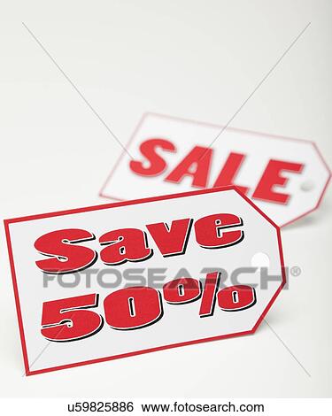 Stock Photograph - Studio shot of sale tags. Fotosearch