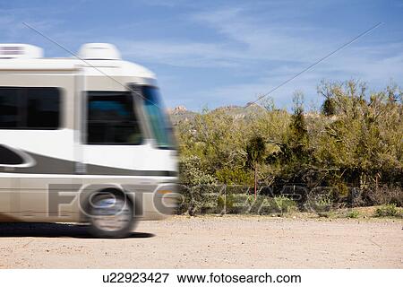 USA, Arizona, Motor home on dirt road View Large Photo Image Stock Photo - USA, Arizona, Motor home on dirt road. Fotosearch