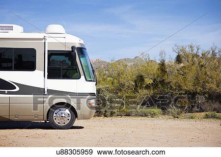 USA, Arizona, Motor home on dirt road View Large Photo Image Stock Photo - USA, Arizona, Motor home on dirt road. Fotosearch