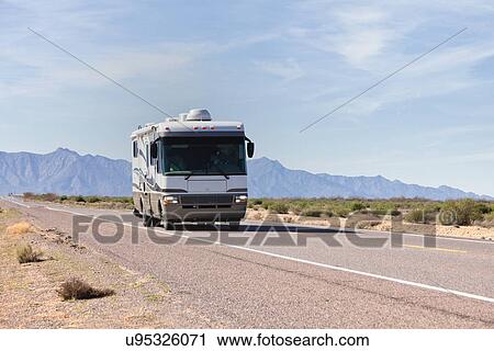 USA, Arizona, Motor home on road View Large Photo Image Stock Image - USA, Arizona, Motor home on road. Fotosearch
