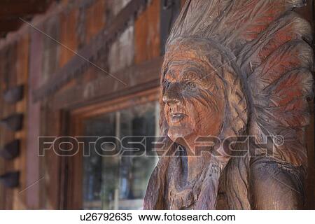 USA, Arizona, Native American man sculpture View Large Photo Image Stock Photography - USA, Arizona, Native American man sculpture. Fotosearch
