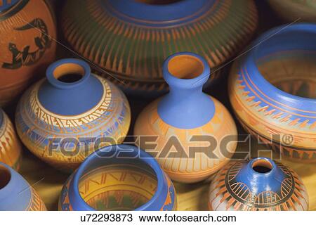 USA, Arizona, Phoenix, Row of colorful clay vases View Large Photo Image Stock Image - USA, Arizona, Phoenix, Row of colorful clay vases. Fotosearch