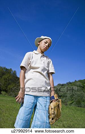 USA California, Fairfax, portrait of boy (8-9) with baseball glove View Large Photo Image Picture - USA California, Fairfax, portrait of boy (8-9) with baseball glove. Fotosearch