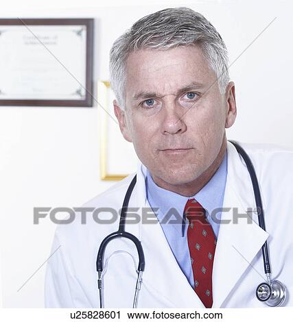 USA, California, Fairfax, Portrait of male doctor View Large Photo Image Stock Image - USA, California, Fairfax, Portrait of male doctor. Fotosearch