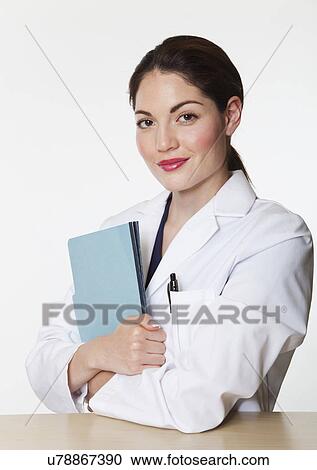 USA, California, Fairfax, Portrait of female doctor View Large Photo Image Stock Image - USA, California, Fairfax, Portrait of female doctor. Fotosearch