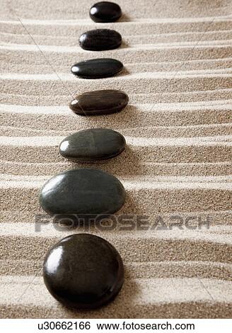 Stock Photograph - USA, California, Fairfax, Stones in rock garden. Fotosearch