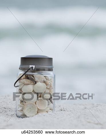 USA, Florida, St. Pete Beach, Jar of seashells on beach View Large Photo Image Stock Image - USA, Florida, St. Pete Beach, Jar of seashells on beach. Fotosearch