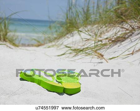 USA, Florida, St. Petersburg, Pair of flip flops on sandy beach View Large Photo Image Stock Photo - USA, Florida, St. Petersburg, Pair of flip flops on sandy beach. Fotosearch