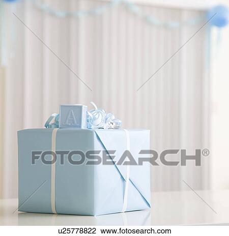 Stock Image - USA, Illinois, Metamora, Blue gift. Fotosearch