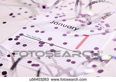 Stock Image - USA, Illinois, Metamora, Calendar showing January. Fotosearch