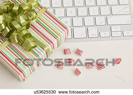 Stock Image - USA, Illinois, Metamora, Christmas decoration in office. Fotosearch