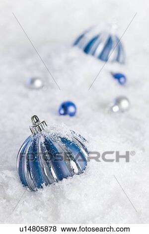 USA, Illinois, Metamora, christmas baubles in snow View Large Photo Image Stock Photo - USA, Illinois, Metamora, christmas baubles in snow. Fotosearch