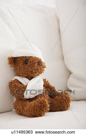USA, Illinois, Metamora, Close up of teddy bear wrapped in bandages View Large Photo Image Stock Image - USA, Illinois, Metamora, Close up of teddy bear wrapped in bandages . Fotosearch
