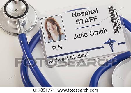 USA, Illinois, Metamora, Close up of nurse badge and stethoscope View Large Photo Image Stock Image - USA, Illinois, Metamora, Close up of nurse badge and stethoscope. Fotosearch