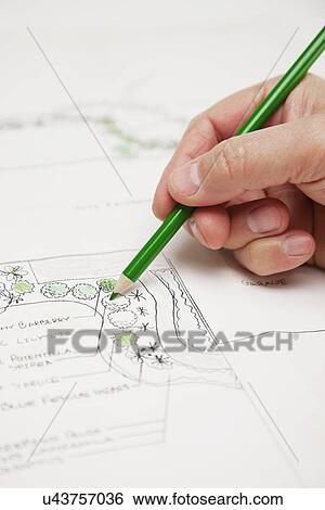 USA, Illinois, Metamora, Close-up on hand drawing garden plan View Large Photo Image Stock Photograph - USA, Illinois, Metamora, Close-up on hand drawing garden plan. Fotosearch
