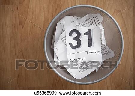 USA, Illinois, Metamora, Crumpled calendar in waste bin View Large Photo Image Stock Photo - USA, Illinois, Metamora, Crumpled calendar in waste bin. Fotosearch