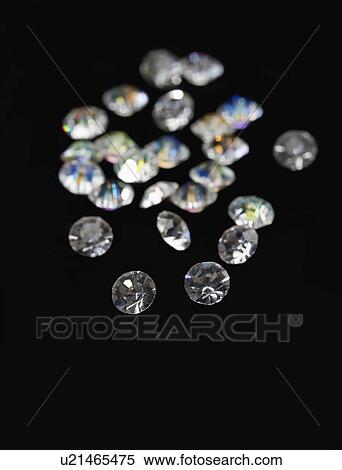 Stock Photography - USA, Illinois, Metamora, Diamonds on black velvet. Fotosearch