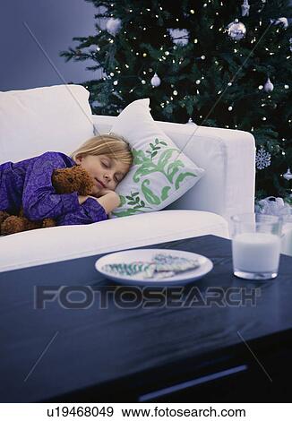 USA, Illinois, Metamora, Girl (6-7) waiting for Santa View Large Photo Image Stock Photo - USA, Illinois, Metamora, Girl (6-7) waiting for Santa. Fotosearch